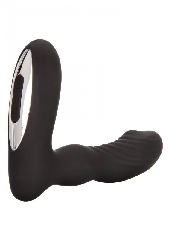 Wibrujący stymulator prostaty korek plug masażer krocza czarny