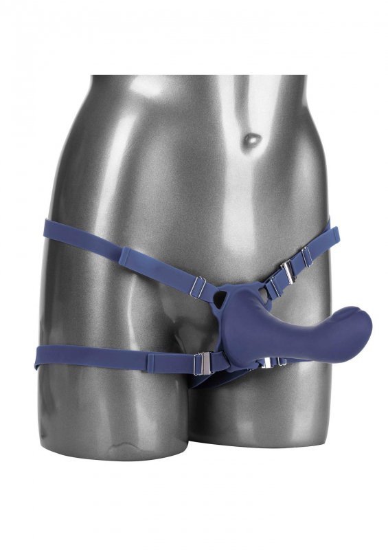Elegancki Strapon wibrator dildo na pasku stymulator punku G 14 cm