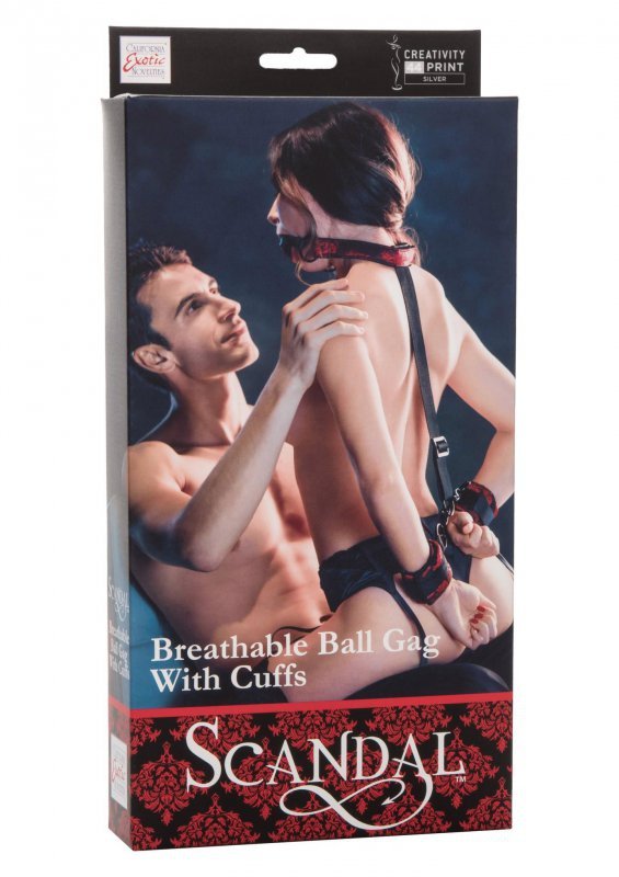 Knebel kulka do ust z kajdankami Scandal Breathable 