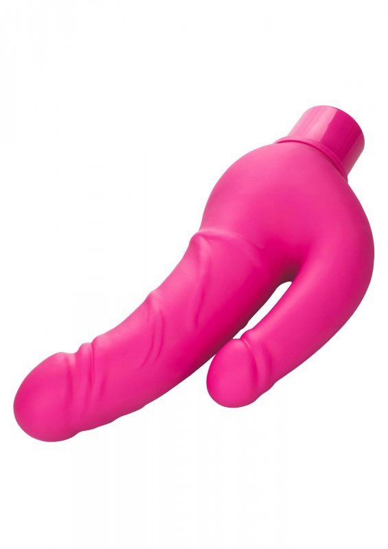 Podwójne realistyczne dildo wibrujące różowe