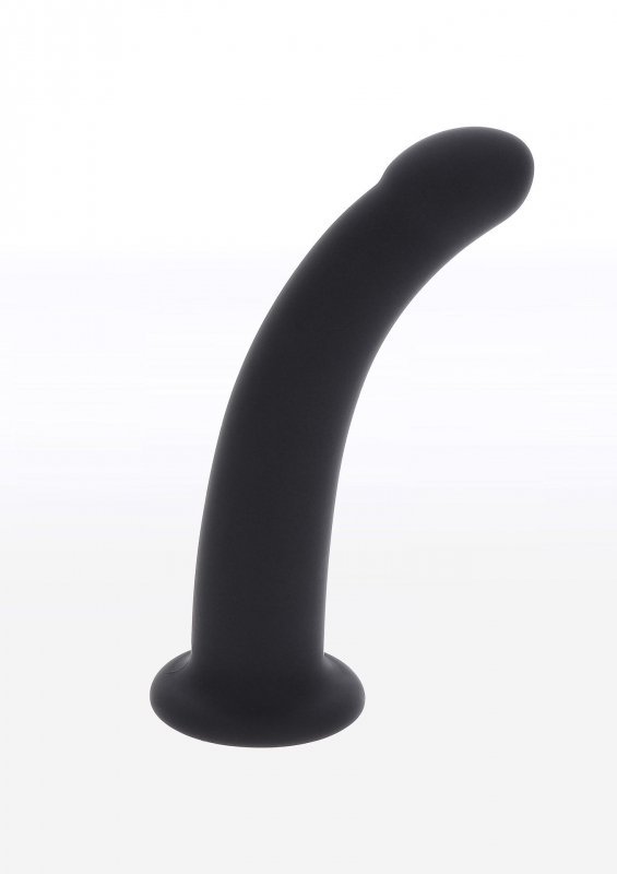 Dildo do strapon zakrzywiony gładki penis czarny rozmiar M