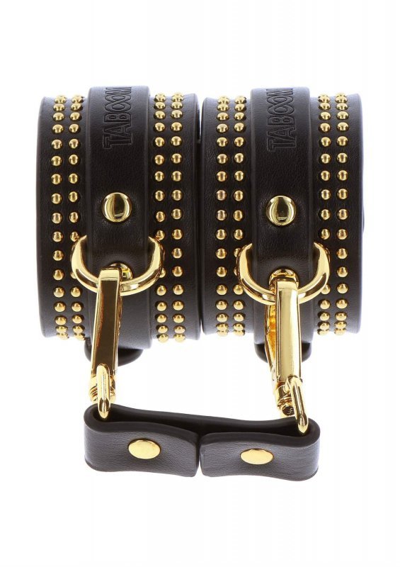 Kajdanki na nadgarstki Studded Wrist Cufs Set Black