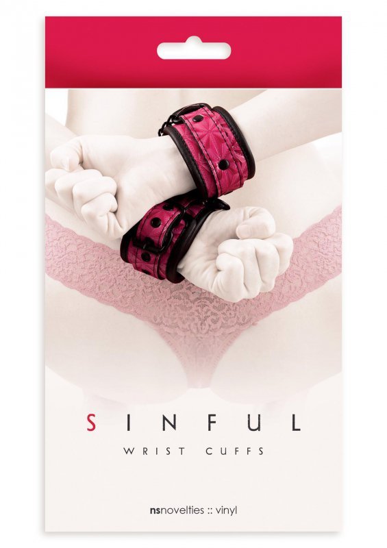 Kajdanki Sinful Wrist Cuffs różowe
