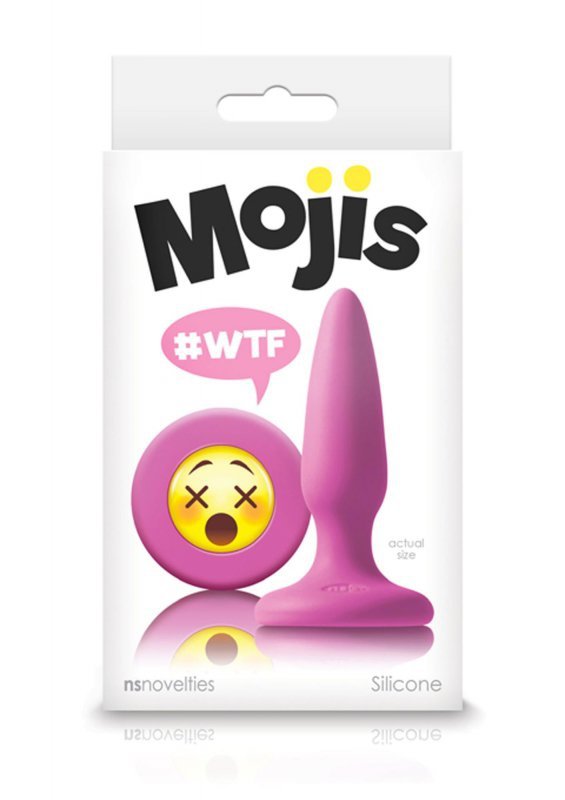 Stożkowy plug analny korek zatyczka z emotką #wtf różowy