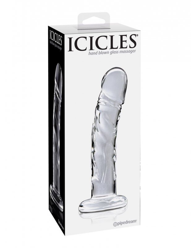 Szklane dildo z żyłami do punktu g 18 cm