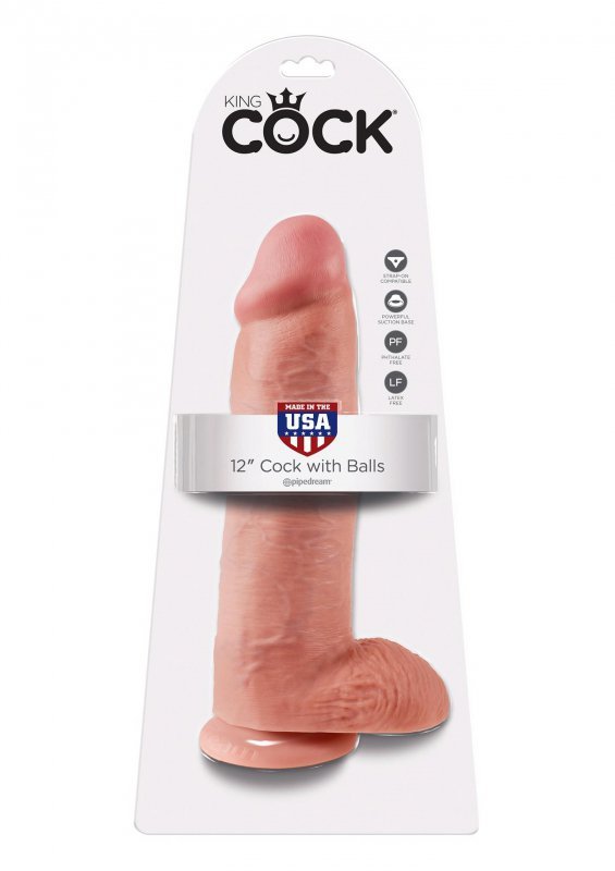 Duże cieliste dildo sztuczny penis z jądrami 30 cm
