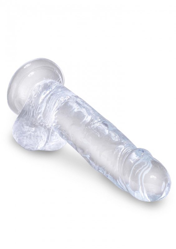 Dildo z jajkami na przyssawce żelowe 19,5 cm