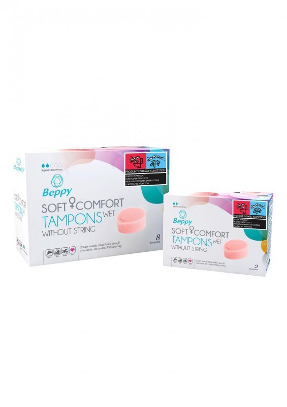 Tampony Beppy Soft &amp; Comfort Wet Natural bez sznurka 2 szt