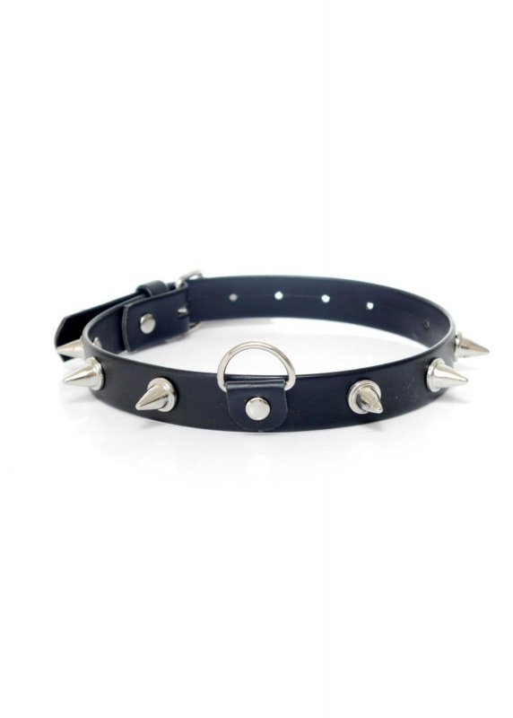 Obroża BDSM z ćwiekami kolcami zawleczką 2 cm