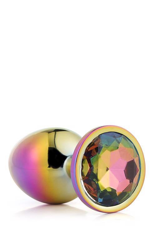 Duży klasyczny korek analny zatyczka plug multicolor z kryształem