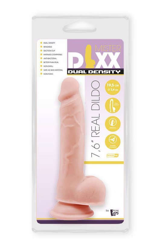 Realistyczne dildo na przyssawce cyber skóra 19 cm