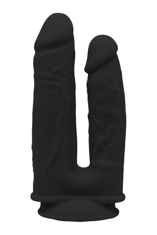 Podwójne realistyczne dildo analno waginalne czarne