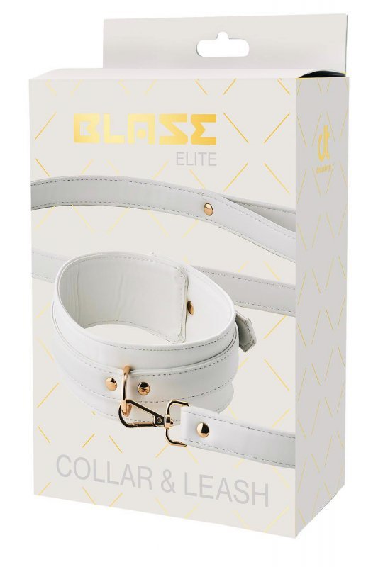 Biała elegancka obroża + smycz Blaze Elite