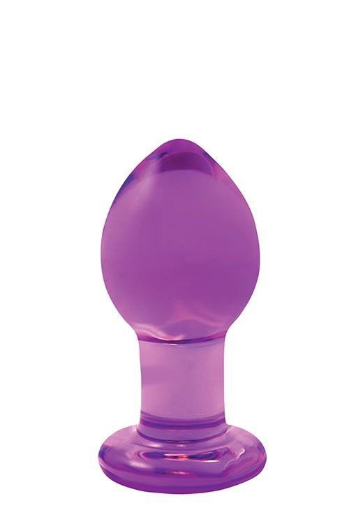 Szklany klasyczny korek analny wtyczka plug fioletowy 