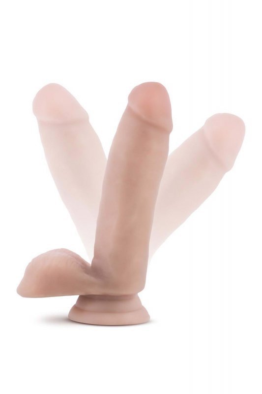 Prawdziwy penis dildo na przyssawce hq cielisty 17,8 cm
