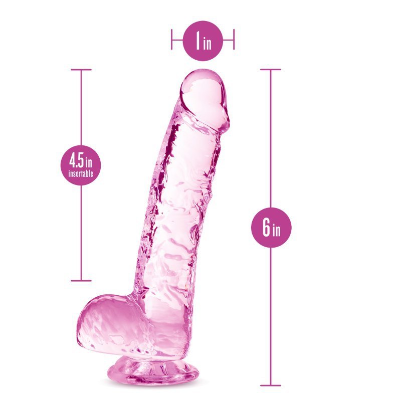 Naturally yours  6&quot; crystalline dildo  rose