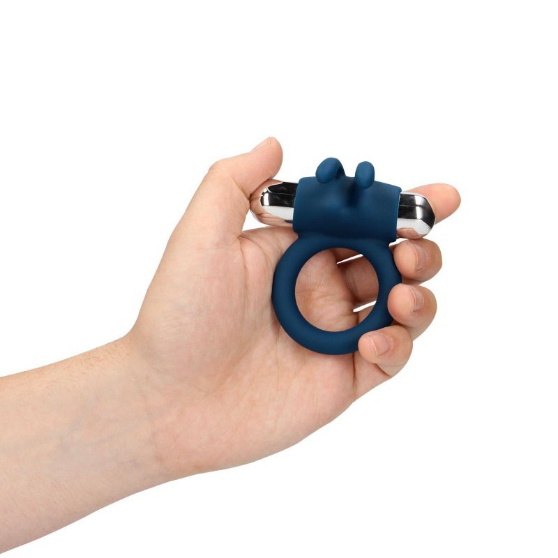Wibrujący pierścień erekcyjny Rabbit Cock Ring niebieski