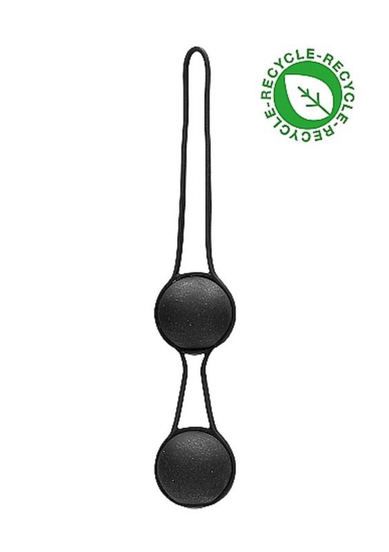 Podwójne kulki gejszy biodegradowalne sex stymulator czarne