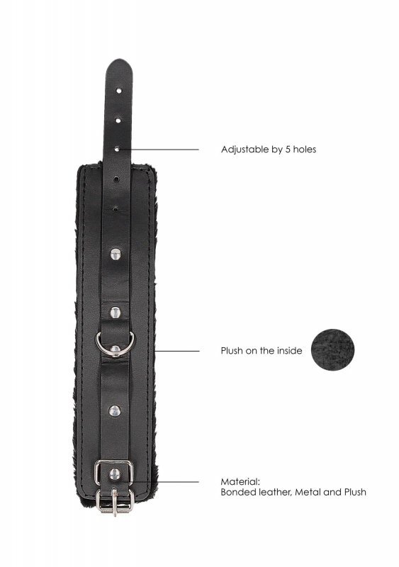 Kajdanki plush bonded leather hand cuffs