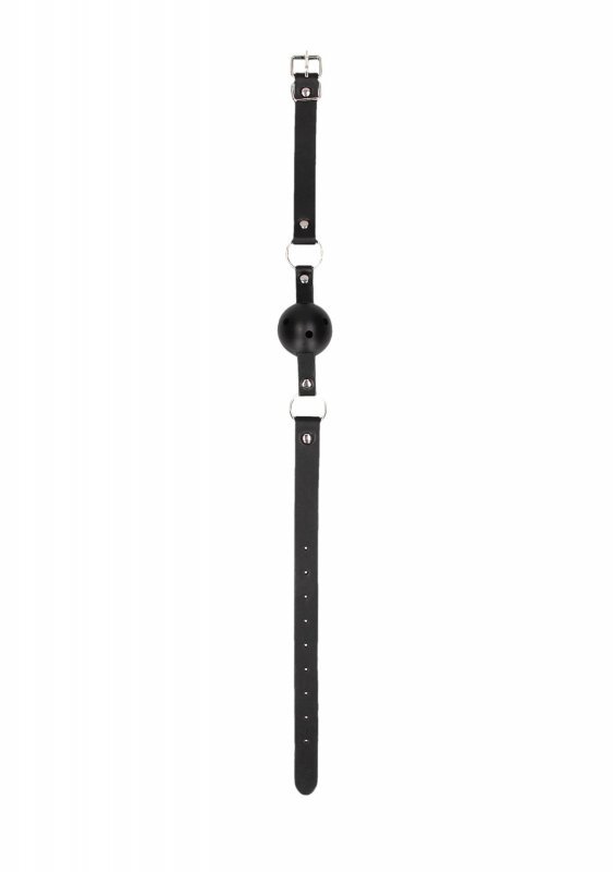 Breathable ball gag - with bonded leather straps