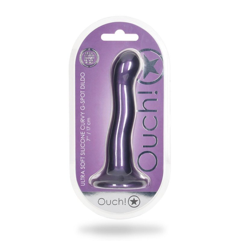 Ultra Soft Silicone Curvy G-Spot Dildo - 7&#039;&#039; / 17 cm
