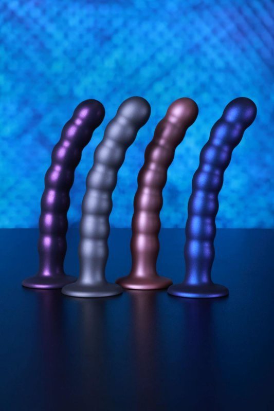 Beaded g-spot dildo - 8'' / 20,5 cm - rose gold