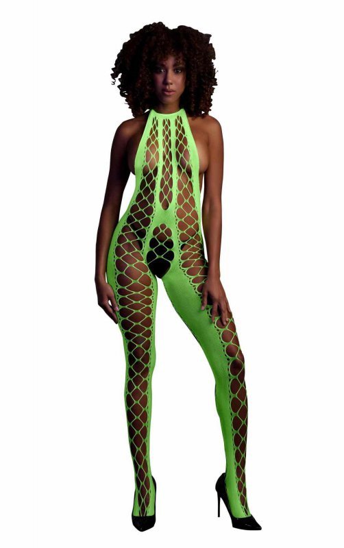 Bodystocking with Halterneck - green - XS/XL