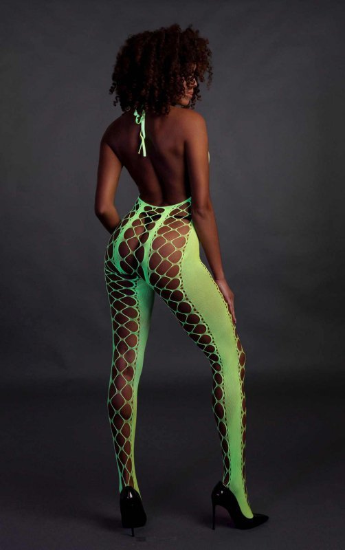 Bodystocking with Halterneck - green - XS/XL