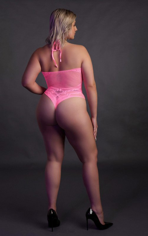 Body with Halter Neck - neon pink - XL/XXXXL