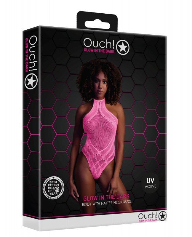 Body with Halter Neck - neon pink - XS/XL