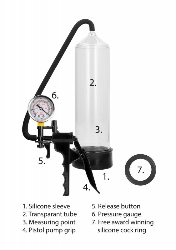 Elite beginner pump with psi gauge - transparent