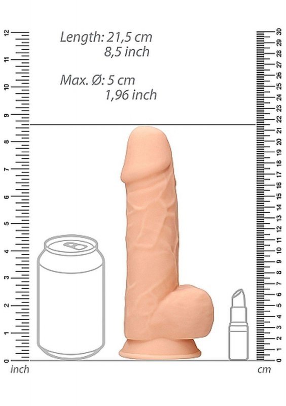Dildo z jądrami na przyssawce 21,6 cm
