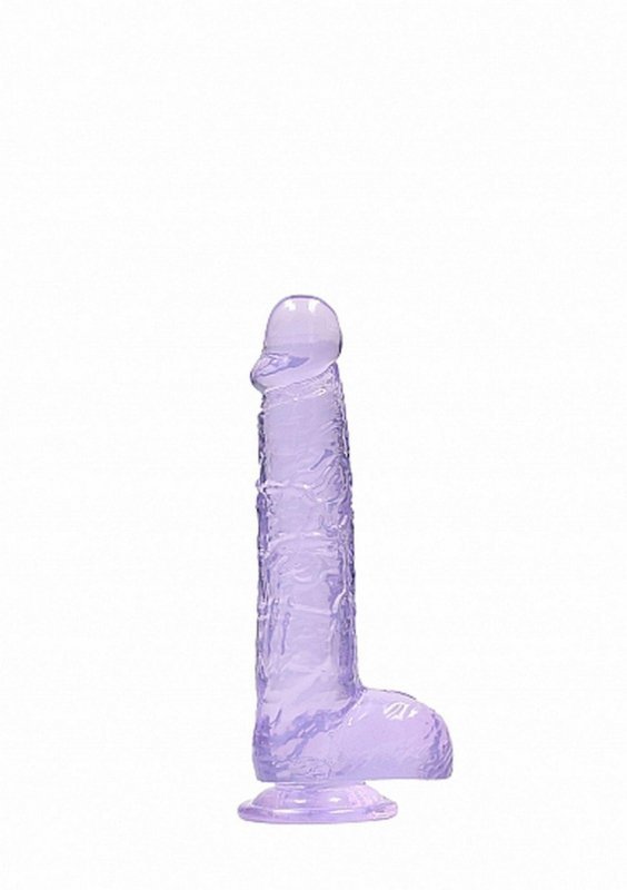 Realistyczny penis na przyssawce dildo fioletowe 15 cm