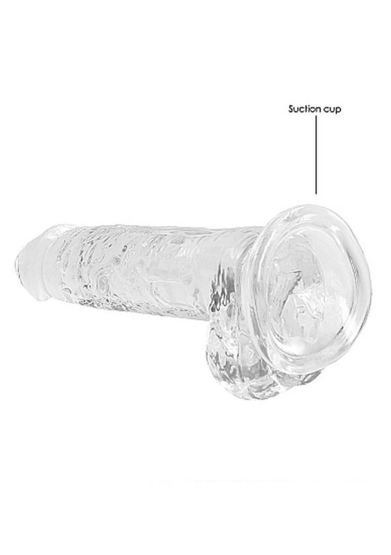 Realistyczny penis na przyssawce dildo clear 18 cm