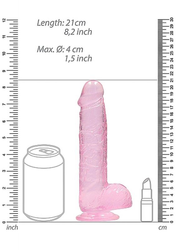 Realistyczny penis na przyssawce dildo różowy 20 cm