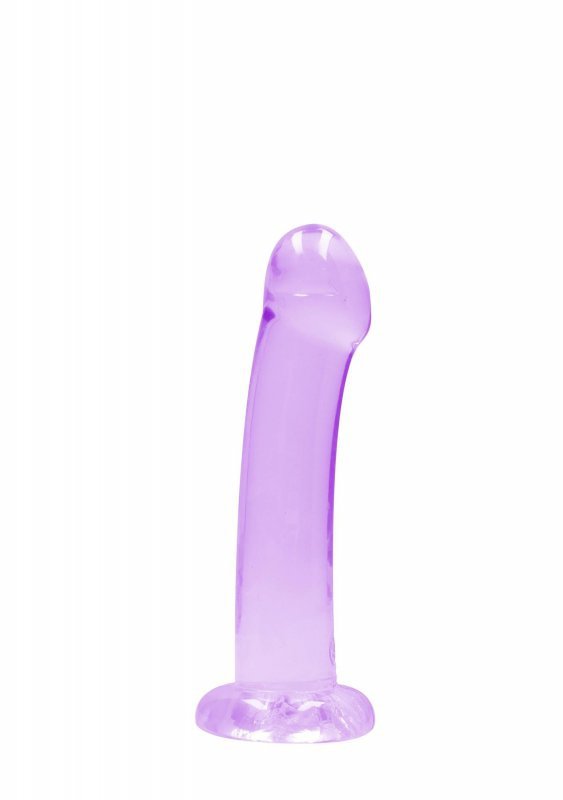 Realistyczne dildo analne na przyssawce fioletowe 17,8 cm