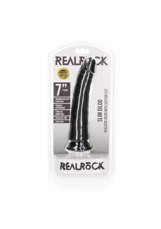 Smukły penis dildo na mocnej przyssawce 17,8 cm