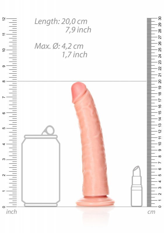 Smukły penis dildo na mocnej przyssawce 17,8 cm
