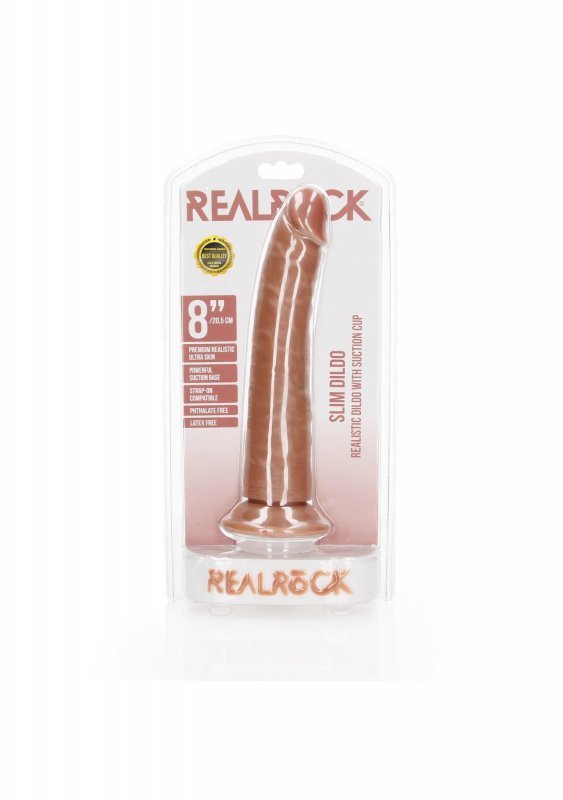 Smukły penis dildo na mocnej przyssawce latino 20 cm