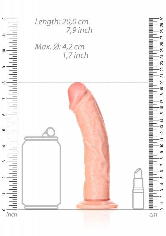 Zakrzywiony penis dildo na przyssawce  17,8 cm