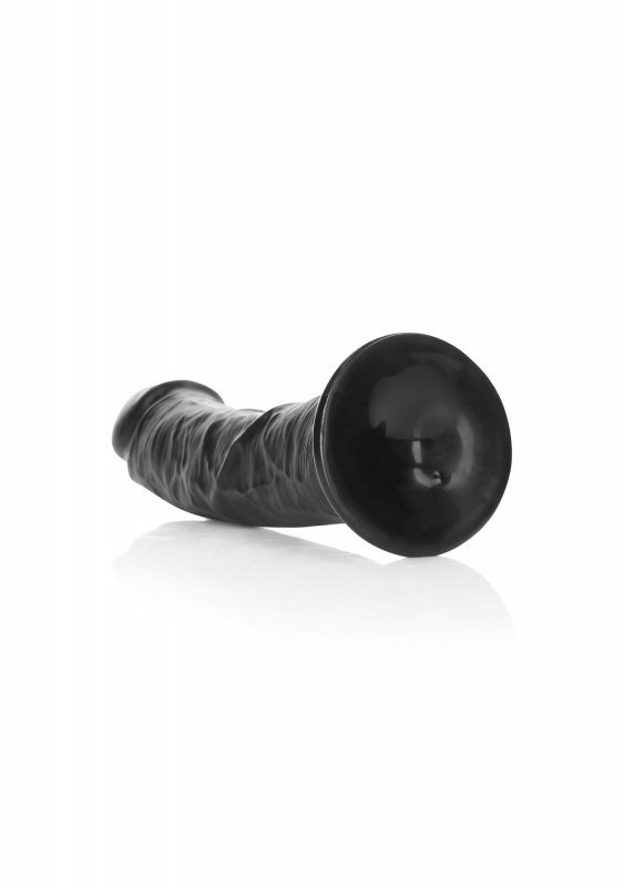 Zakrzywiony penis dildo na przyssawce czarny 20 cm