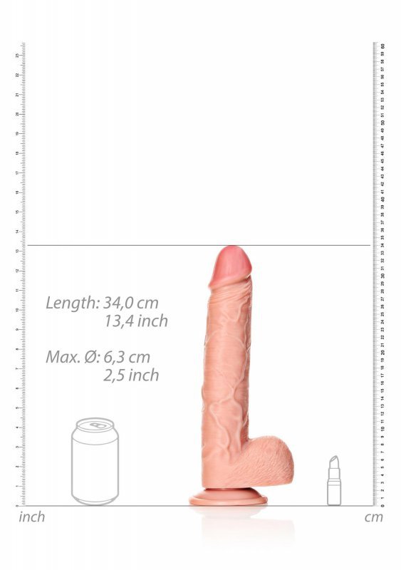 XXL Realistyczne dildo  z jądrami na przyssawce  30,5 cm