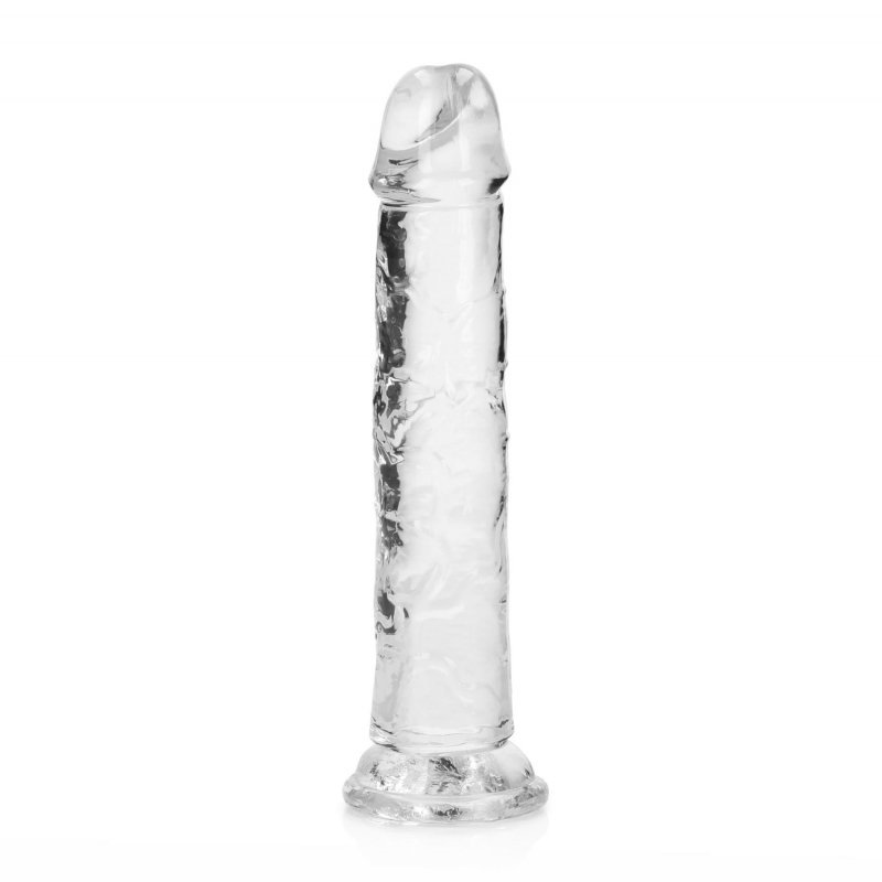 Żelowy realistyczny penis dildo z przyssawką bez jąder przezroczysty 18cm