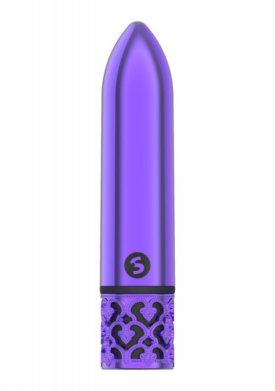 Gustowny mini wibrator metalowy pocisk fioletowy