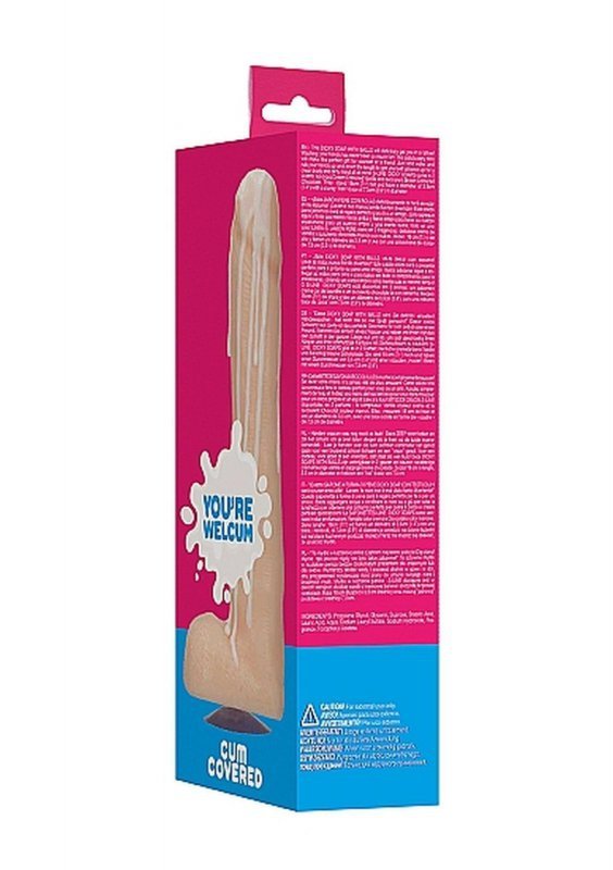 Mydło dicky soap with balls - cum covered - flesh