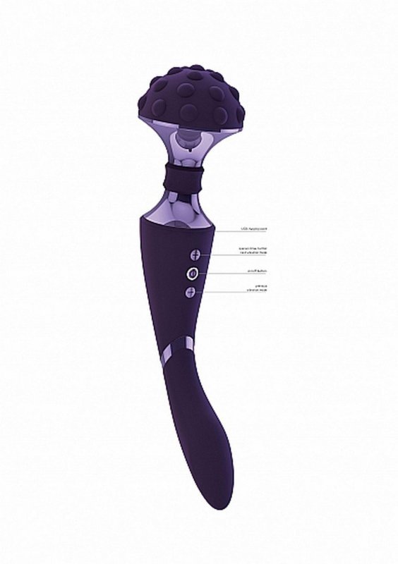 Stylowy wibrator wand masażer łechtaczki fiolet Shiatsu