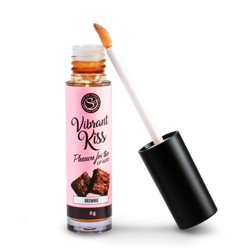 Błyszczyk do seksu oralnego z efektem wibracji brownie