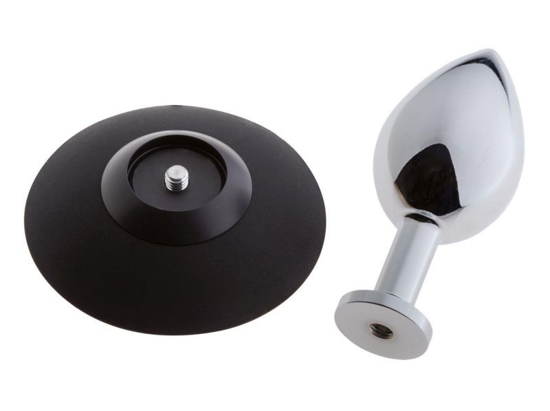 Duży aluminiowy korek analny wtyczka plug z odpinaną przyssawką