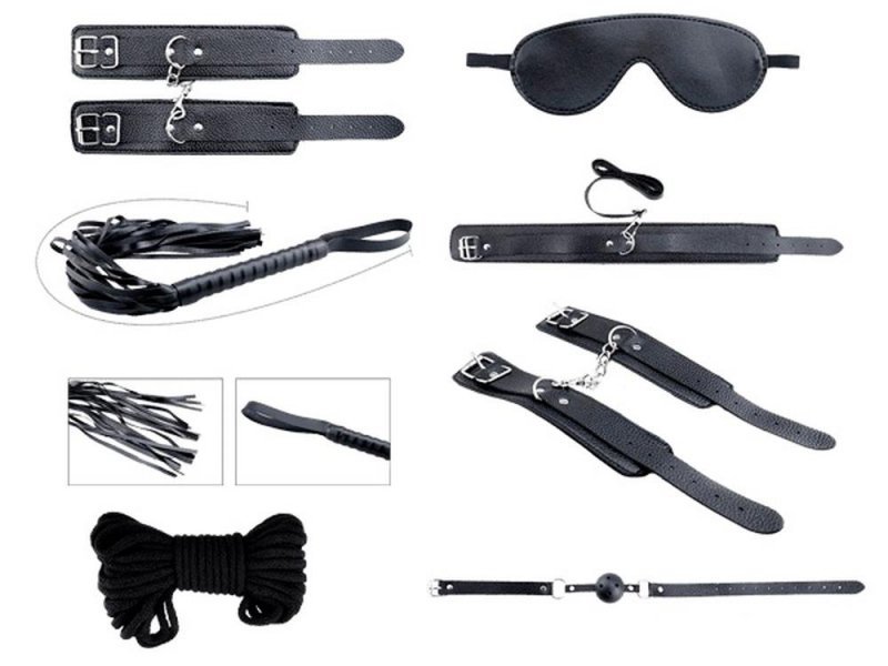 Secret desires black bdsm kit 8pcs