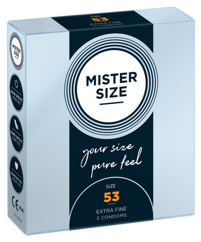 Prezerwatywy naturalny lateks Mister Size 53mm 3 sztuki